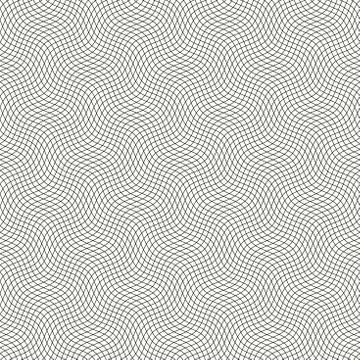 Seamless background pattern. Guilloche pattern with diagonal wavy lines. Stock Illustration