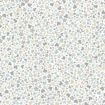 Seamless background pattern with hearts and flower Stock Illustration