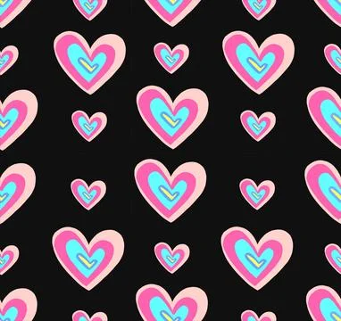 Seamless background pattern with hearts illustration ornament Stock Illustration