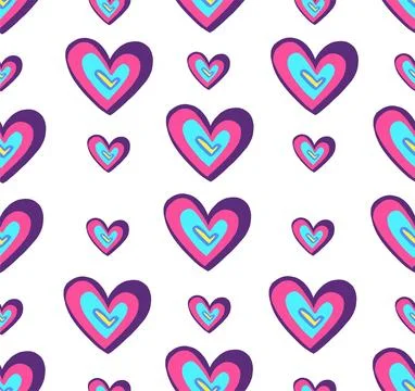 Seamless background pattern with hearts illustration ornament Stock Illustration