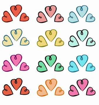 Seamless background pattern with hearts illustration ornament Stock Illustration