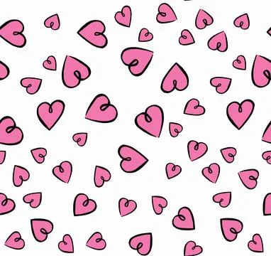 Seamless background pattern with hearts illustration ornament Stock Illustration