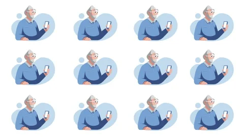 Seamless background pattern of male character using smartphone in 4k video. Stock-Footage 146207509