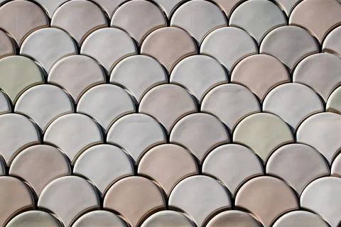 Seamless background pattern of many beige and brown round shapes Stock Photos