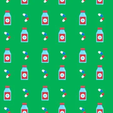 Seamless background pattern medicine Stock Illustration
