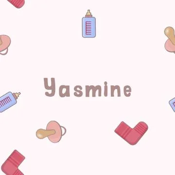 Seamless background pattern name Yasmine of the newborn. Wallpaper vector. Stock Illustration