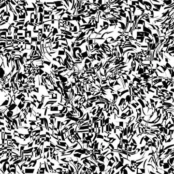 Seamless background pattern, with paints and strokes, black and white Stock Illustration