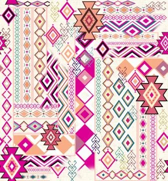 Seamless background pattern. Patchwork pattern with light colors diamonds orname Stockillustratie