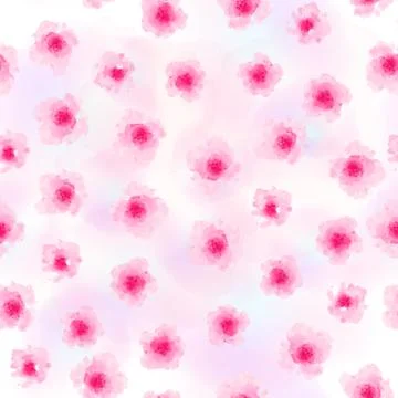 Seamless background pattern of pink Sakura blossom or Japanese flowering cherry Stock Illustration