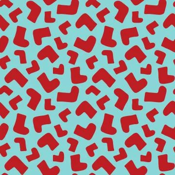 Seamless background pattern with red socks Stock Illustration