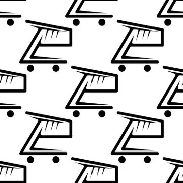 Seamless background pattern of shopping carts 스톡 일러스트