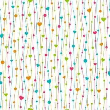 Seamless background pattern with striped and hearts Stock Illustration