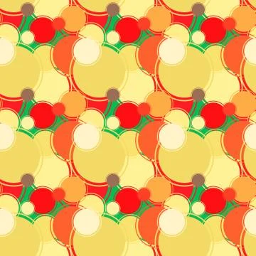 Seamless background pattern with various colored circles. Stock Illustration
