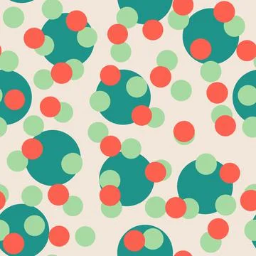 Seamless background pattern with various colored circles. Stock Illustration