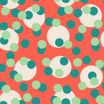 Seamless background pattern with various colored circles. Stock Illustration