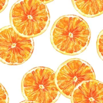 A seamless background pattern with watercolour oranges A seamless backgrou... 스톡 사진