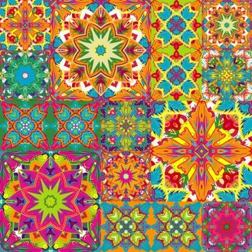 Seamless background pattern. Will tile endlessly. Patchwork pattern Stock Illustration