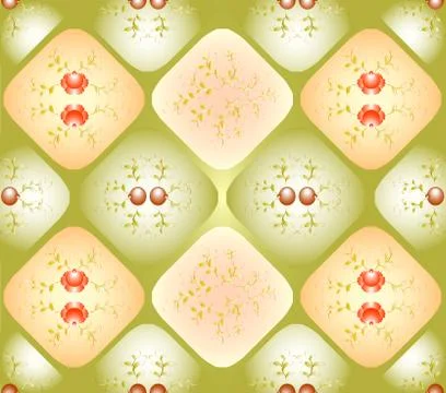 Seamless background with patterns in rhombuses. EPS10 vector illustration Stock Illustration