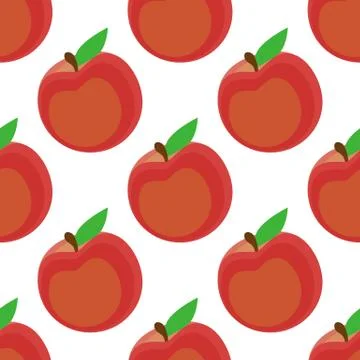 Seamless background, peach on a white background. Stock Illustration