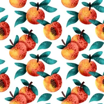 Seamless background with peaches Illustrazione stock