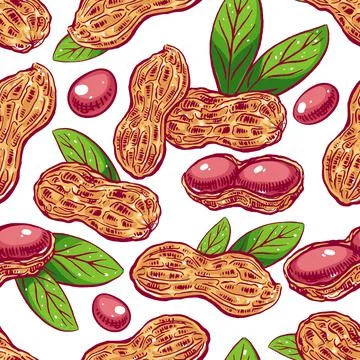 Seamless background with peanuts Stockillustratie