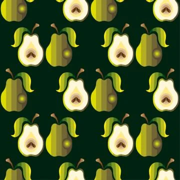 Seamless background with pears Stock Illustration