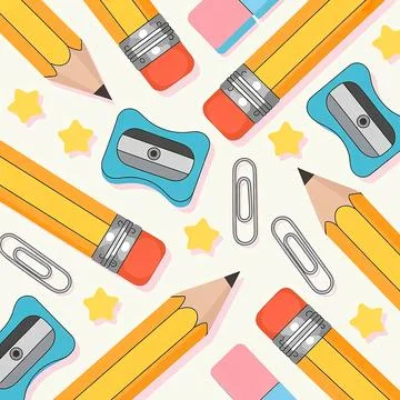 Seamless background with pencils Stock Illustration