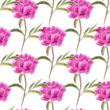 Seamless background with peonies Stock Illustration