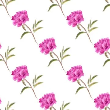 Seamless background with peonies Stock Illustration