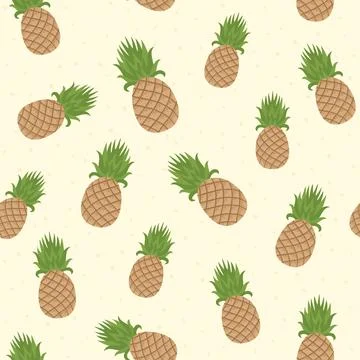Seamless Background with Pineapple Stock Illustration