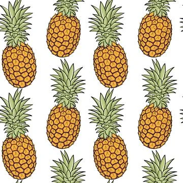 Seamless background with pineapples. Stock Illustration