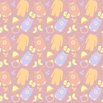 Seamless background with products for babies 스톡 일러스트