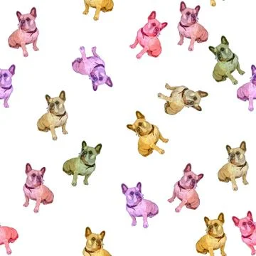 Seamless background with pugs Stock Illustration