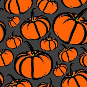 Seamless background with pumpkins Stock Illustration