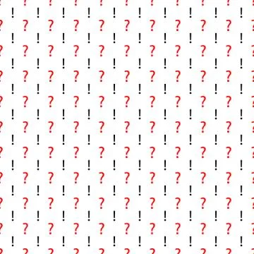 Seamless background with question and exclamation signs. Vector 스톡 일러스트