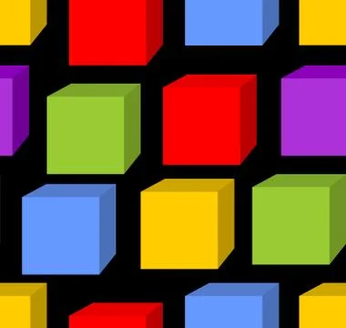 Seamless background with rainbow cube patterns Stock Illustration