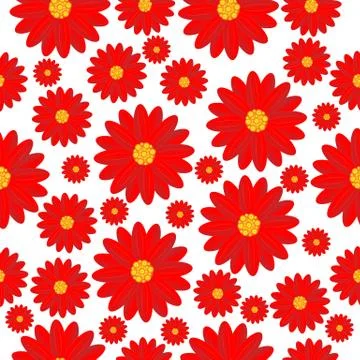 Seamless background with red flowers Stock Illustration