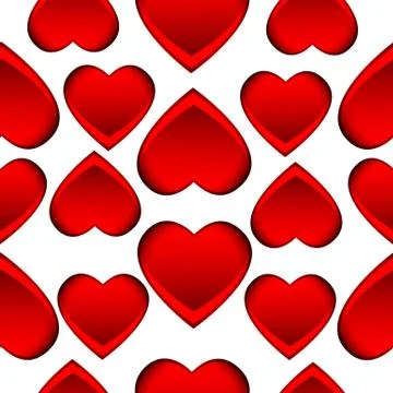 Seamless background with red hearts Stock Illustration