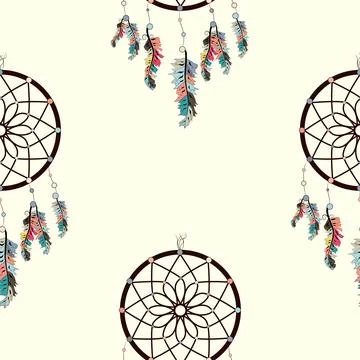 Seamless background, retro pattern, ethnic doodle collection, tribal design.  Illustrazione stock
