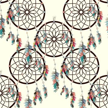 Seamless background, retro pattern, ethnic doodle collection, tribal design.  Stock Illustration