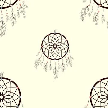 Seamless background, retro pattern, ethnic doodle collection, tribal design.  Stock Illustration