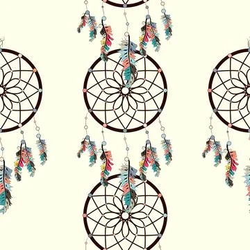 Seamless background, retro pattern, ethnic doodle collection, tribal design.  Stockillustratie