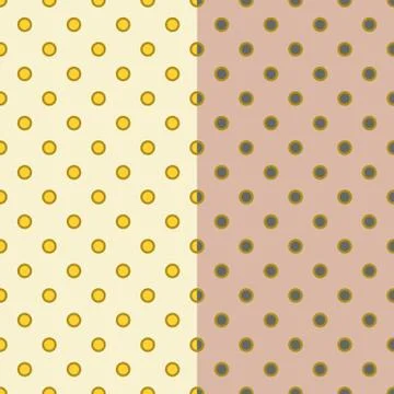 Seamless background retro round dot golden outline geometry Stock Illustration