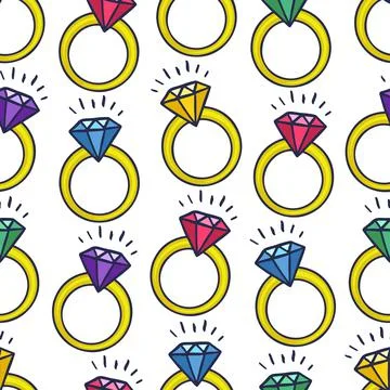 Seamless background of rings Stock Illustration