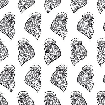 Seamless background of a roosters Stock Illustration
