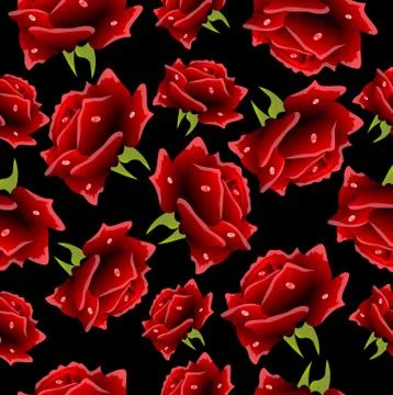 Seamless background with roses Stock Illustration