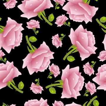 Seamless background with roses Stock Illustration