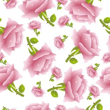 Seamless background with roses Stock Illustration