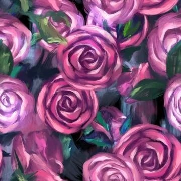 Seamless background with roses Stock Illustration