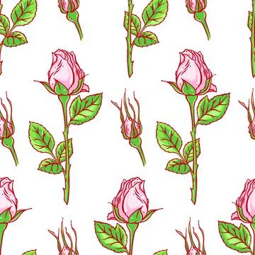 Seamless background of roses 库存插图